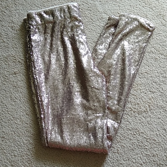 Gold Sequin Leggings NWOT - Picture 1 of 4